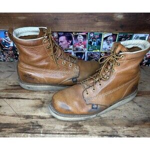 Thorogood American Heritage Men's 6" Leather Moc Toe Work Boots Brown Size 12 E